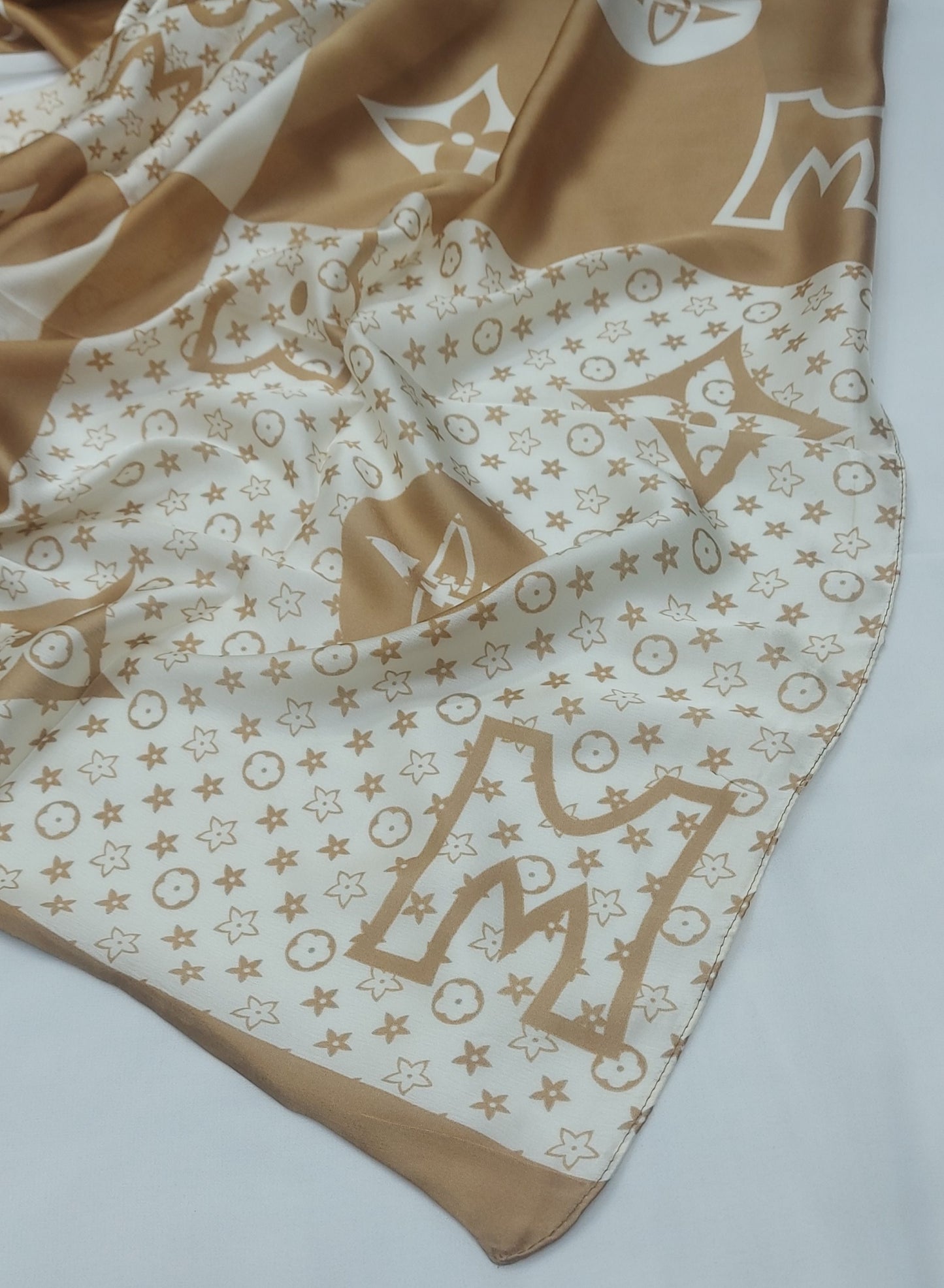 Printed Silk-Golden White