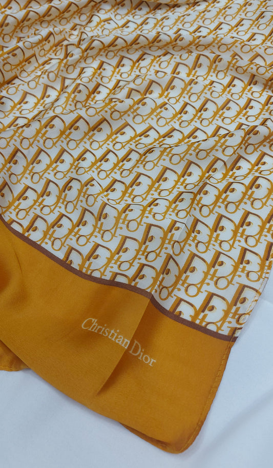Printed Silk-Oblique Mustard
