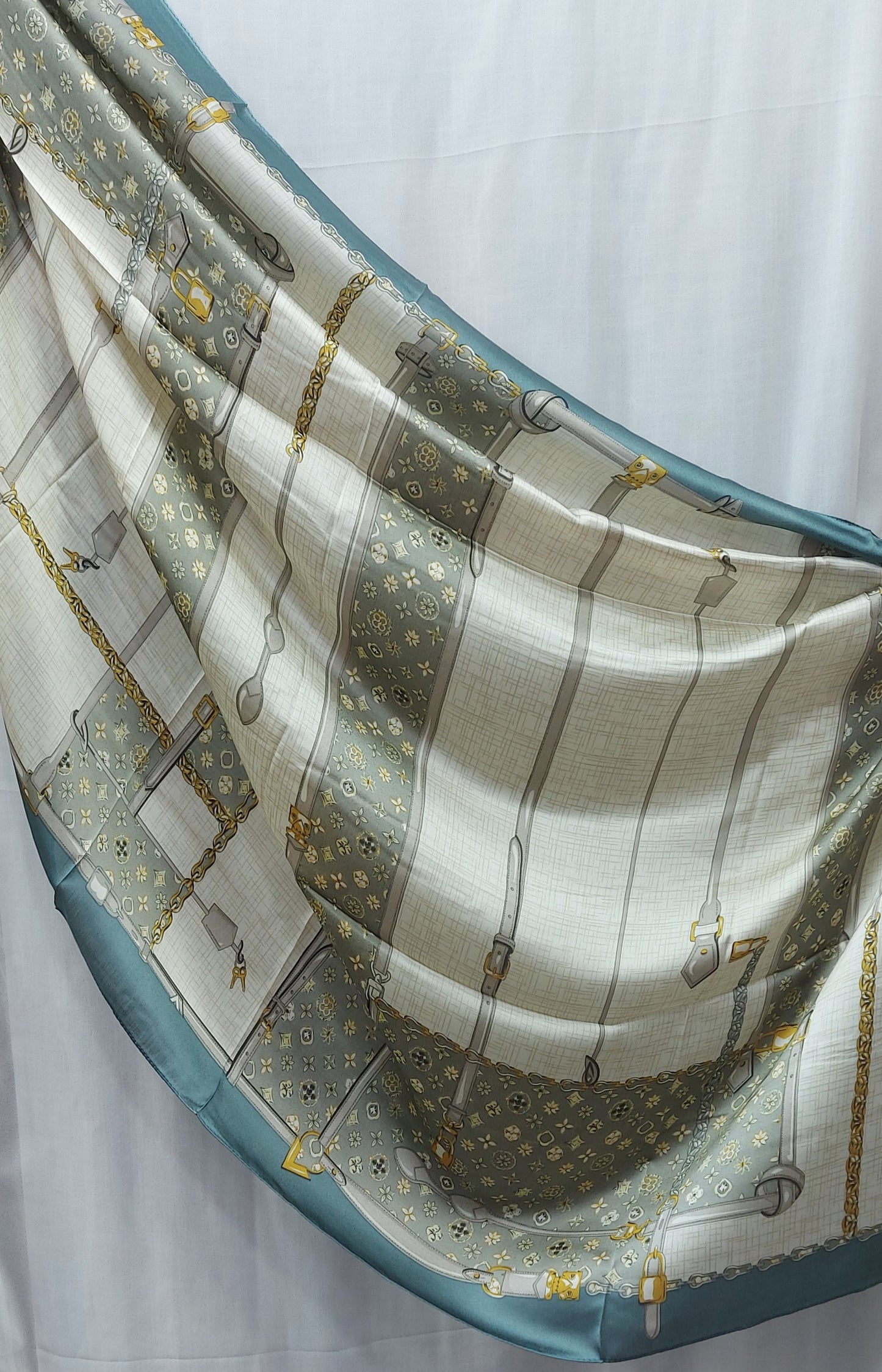 Printed Silk-Monogram green