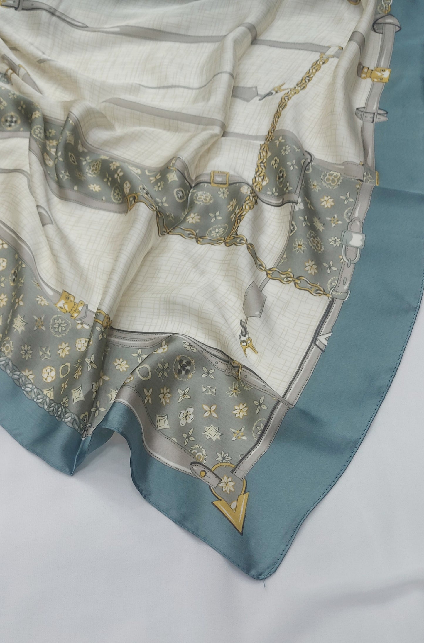Printed Silk-Monogram green