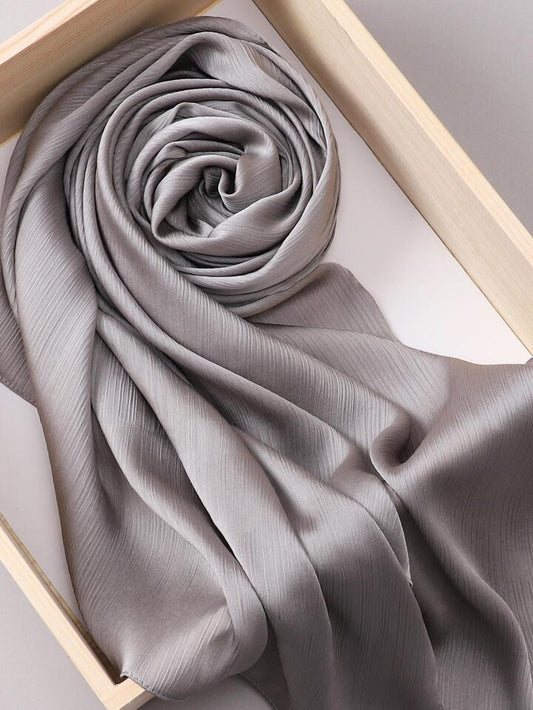 Metallic Silk- Greyish silver