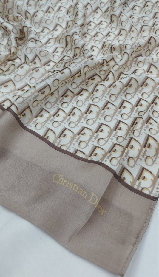 Printed Silk-Oblique Beige